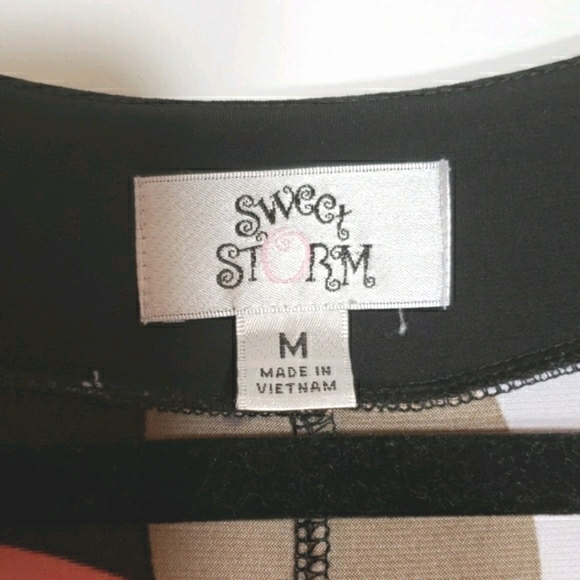 Sweet Storm Bold Color Fun Design Midi Dress * Med - Picture 3 of 4